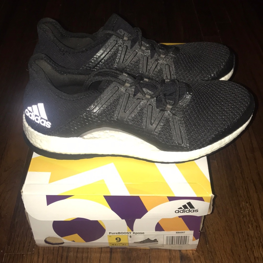 Women’s Adidas Pure Boost Black Running Shoes
